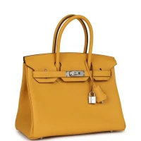 Hermes Birkin 30 Jaune Ambre Togo Palladium Hardware Hermes Birkin 30 Jaune Ambre Togo Palladium Hardware