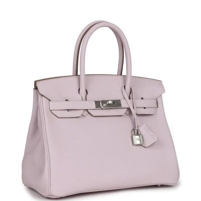 Hermes Birkin 30 Mauve Pale Clemence Palladium Hardware Hermes Birkin 30 Mauve Pale Clemence Palladium Hardware