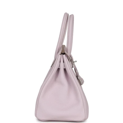 Hermes Birkin 30 Mauve Pale Clemence Palladium Hardware Hermes Birkin 30 Mauve Pale Clemence Palladium Hardware