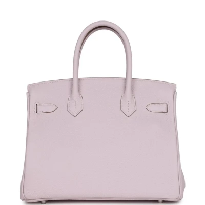 Hermes Birkin 30 Mauve Pale Clemence Palladium Hardware Hermes Birkin 30 Mauve Pale Clemence Palladium Hardware
