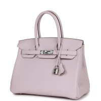 Hermes Birkin 30 Mauve Pale Clemence Palladium Hardware Hermes Birkin 30 Mauve Pale Clemence Palladium Hardware