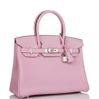 Hermes Birkin 30 Mauve Sylvestre Clemence Palladium Hardware Hermes Birkin 30 Mauve Sylvestre Clemence Palladium Hardware