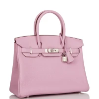 Hermes Birkin 30 Mauve Sylvestre Clemence Palladium Hardware Hermes Birkin 30 Mauve Sylvestre Clemence Palladium Hardware