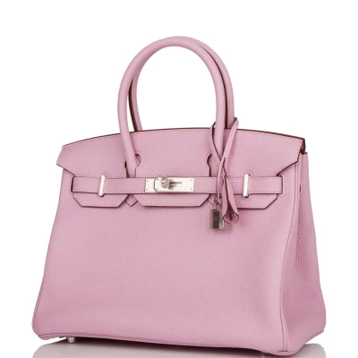 Hermes Birkin 30 Mauve Sylvestre Clemence Palladium Hardware Hermes Birkin 30 Mauve Sylvestre Clemence Palladium Hardware