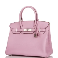 Hermes Birkin 30 Mauve Sylvestre Clemence Palladium Hardware Hermes Birkin 30 Mauve Sylvestre Clemence Palladium Hardware