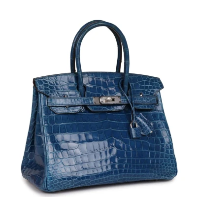 Hermes Birkin 30 Mykonos Shiny Niloticus Crocodile Palladium Hardware Hermes Birkin 30 Mykonos Shiny Niloticus Crocodile Palladium Hardware