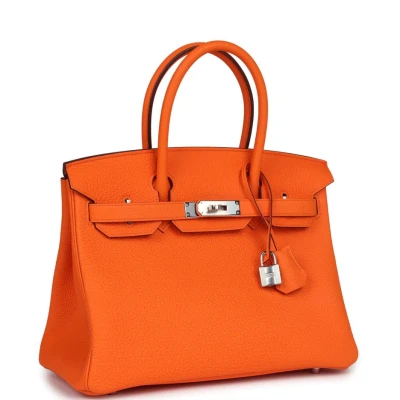Hermes Birkin 30 Orange Minium Togo Palladium Hardware Hermes Birkin 30 Orange Minium Togo Palladium Hardware