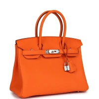 Hermes Birkin 30 Orange Minium Togo Palladium Hardware Hermes Birkin 30 Orange Minium Togo Palladium Hardware