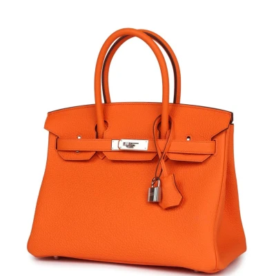 Hermes Birkin 30 Orange Minium Togo Palladium Hardware Hermes Birkin 30 Orange Minium Togo Palladium Hardware