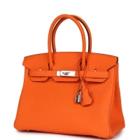 Hermes Birkin 30 Orange Minium Togo Palladium Hardware Hermes Birkin 30 Orange Minium Togo Palladium Hardware