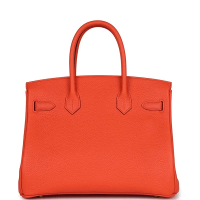 Hermes Birkin 30 Orange Poppy Clemence Gold Hardware Hermes Birkin 30 Orange Poppy Clemence Gold Hardware