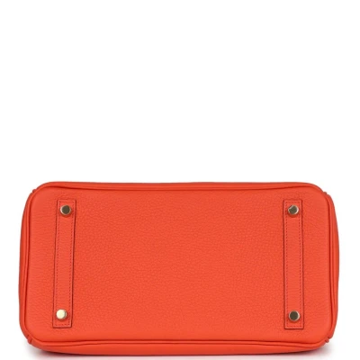 Hermes Birkin 30 Orange Poppy Clemence Gold Hardware Hermes Birkin 30 Orange Poppy Clemence Gold Hardware