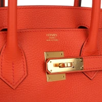 Hermes Birkin 30 Orange Poppy Clemence Gold Hardware Hermes Birkin 30 Orange Poppy Clemence Gold Hardware