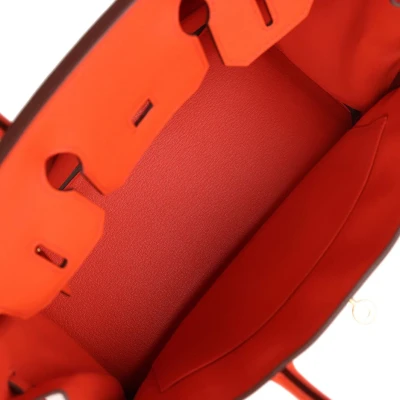Hermes Birkin 30 Orange Poppy Clemence Gold Hardware Hermes Birkin 30 Orange Poppy Clemence Gold Hardware