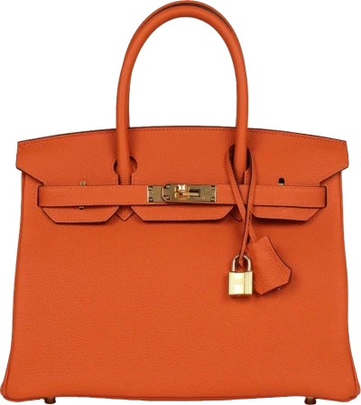 Hermes Birkin 30 Orange Togo Gold Hardware Hermes Birkin 30 Orange Togo Gold Hardware