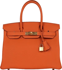 Hermes Birkin 30 Orange Togo Gold Hardware Hermes Birkin 30 Orange Togo Gold Hardware