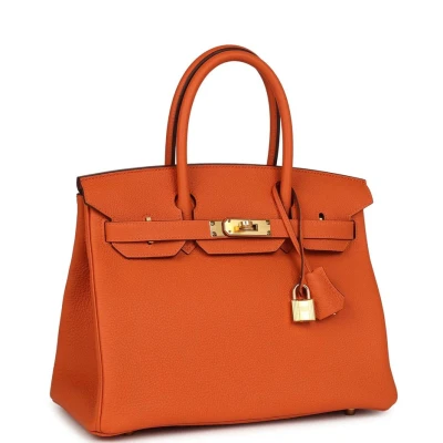 Hermes Birkin 30 Orange Togo Gold Hardware Hermes Birkin 30 Orange Togo Gold Hardware
