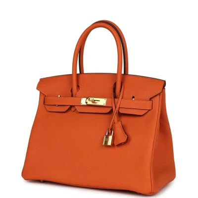Hermes Birkin 30 Orange Togo Gold Hardware Hermes Birkin 30 Orange Togo Gold Hardware