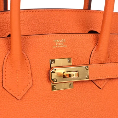 Hermes Birkin 30 Orange Togo Gold Hardware Hermes Birkin 30 Orange Togo Gold Hardware