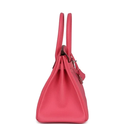 Hermes Birkin 30 Rose Azalee Epsom Palladium Hardware