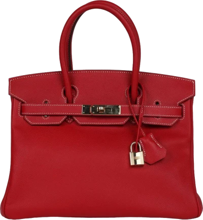 Hermes Birkin 30 Rouge Casaque Candy Epsom Permabrass Hardware Hermes Birkin 30 Rouge Casaque Candy Epsom Permabrass Hardware