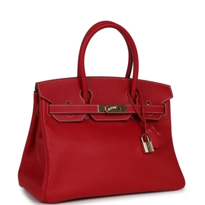 Hermes Birkin 30 Rouge Casaque Candy Epsom Permabrass Hardware Hermes Birkin 30 Rouge Casaque Candy Epsom Permabrass Hardware