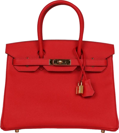 Hermes Birkin 30 Rouge Casaque Epsom Gold Hardware Hermes Birkin 30 Rouge Casaque Epsom Gold Hardware