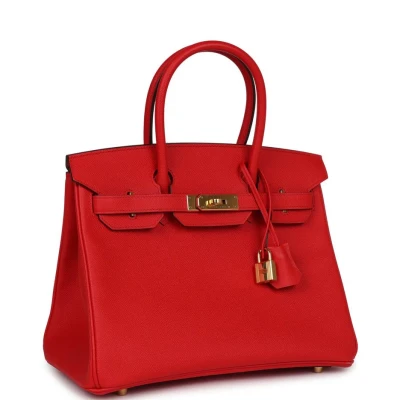 Hermes Birkin 30 Rouge Casaque Epsom Gold Hardware Hermes Birkin 30 Rouge Casaque Epsom Gold Hardware