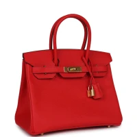 Hermes Birkin 30 Rouge Casaque Epsom Gold Hardware Hermes Birkin 30 Rouge Casaque Epsom Gold Hardware