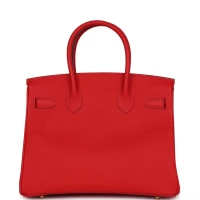 Hermes Birkin 30 Rouge Casaque Epsom Gold Hardware Hermes Birkin 30 Rouge Casaque Epsom Gold Hardware