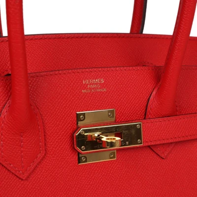 Hermes Birkin 30 Rouge Casaque Epsom Gold Hardware Hermes Birkin 30 Rouge Casaque Epsom Gold Hardware
