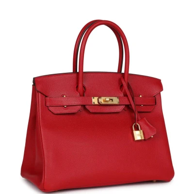 Hermes Birkin 30 Rouge Casaque Epsom Gold Hardware Hermes Birkin 30 Rouge Casaque Epsom Gold Hardware