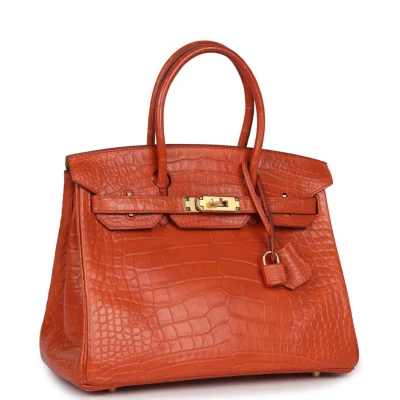 Hermes Birkin 30 Sanguine Matte Alligator Gold Hardware Hermes Birkin 30 Sanguine Matte Alligator Gold Hardware
