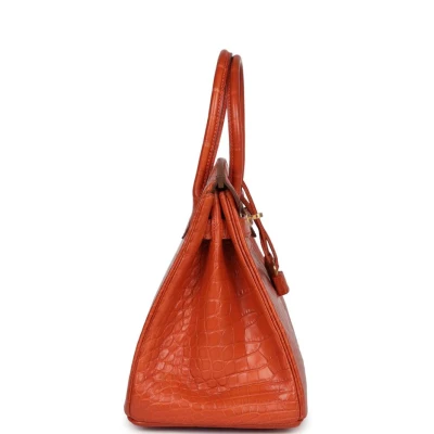 Hermes Birkin 30 Sanguine Matte Alligator Gold Hardware Hermes Birkin 30 Sanguine Matte Alligator Gold Hardware