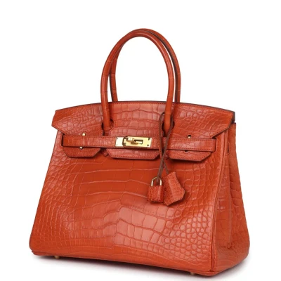Hermes Birkin 30 Sanguine Matte Alligator Gold Hardware Hermes Birkin 30 Sanguine Matte Alligator Gold Hardware