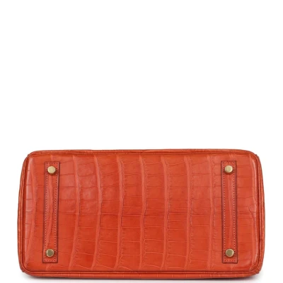 Hermes Birkin 30 Sanguine Matte Alligator Gold Hardware Hermes Birkin 30 Sanguine Matte Alligator Gold Hardware