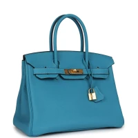 Hermes Birkin 30 Turquoise Togo Gold Hardware Hermes Birkin 30 Turquoise Togo Gold Hardware