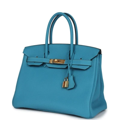 Hermes Birkin 30 Turquoise Togo Gold Hardware Hermes Birkin 30 Turquoise Togo Gold Hardware
