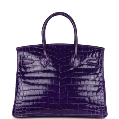 Hermes Birkin 30 Ultraviolet Shiny Niloticus Crocodile Palladium Hardware Hermes Birkin 30 Ultraviolet Shiny Niloticus Crocodile Palladium Hardware
