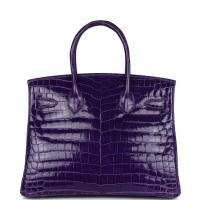 Hermes Birkin 30 Ultraviolet Shiny Niloticus Crocodile Palladium Hardware Hermes Birkin 30 Ultraviolet Shiny Niloticus Crocodile Palladium Hardware