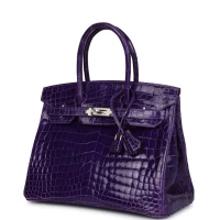 Hermes Birkin 30 Ultraviolet Shiny Niloticus Crocodile Palladium Hardware Hermes Birkin 30 Ultraviolet Shiny Niloticus Crocodile Palladium Hardware