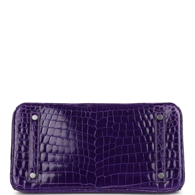 Hermes Birkin 30 Ultraviolet Shiny Niloticus Crocodile Palladium Hardware Hermes Birkin 30 Ultraviolet Shiny Niloticus Crocodile Palladium Hardware