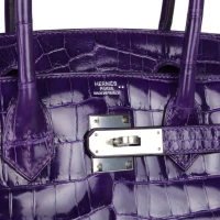 Hermes Birkin 30 Ultraviolet Shiny Niloticus Crocodile Palladium Hardware Hermes Birkin 30 Ultraviolet Shiny Niloticus Crocodile Palladium Hardware