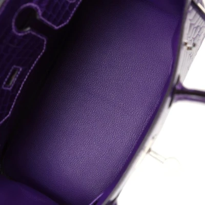 Hermes Birkin 30 Ultraviolet Shiny Niloticus Crocodile Palladium Hardware Hermes Birkin 30 Ultraviolet Shiny Niloticus Crocodile Palladium Hardware