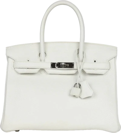 Hermes Birkin 30 White Clemence Palladium Hardware Hermes Birkin 30 White Clemence Palladium Hardware