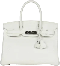 Hermes Birkin 30 White Clemence Palladium Hardware Hermes Birkin 30 White Clemence Palladium Hardware