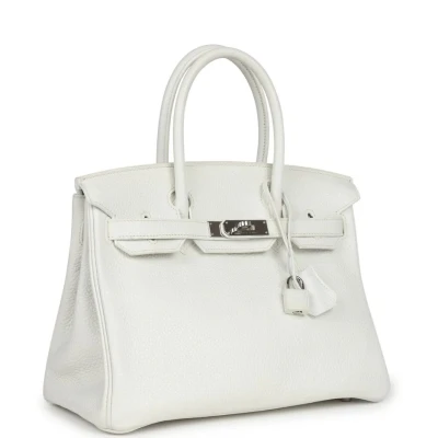 Hermes Birkin 30 White Clemence Palladium Hardware Hermes Birkin 30 White Clemence Palladium Hardware