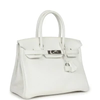 Hermes Birkin 30 White Clemence Palladium Hardware Hermes Birkin 30 White Clemence Palladium Hardware