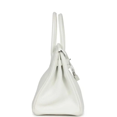 Hermes Birkin 30 White Clemence Palladium Hardware Hermes Birkin 30 White Clemence Palladium Hardware