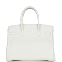 Hermes Birkin 30 White Clemence Palladium Hardware Hermes Birkin 30 White Clemence Palladium Hardware